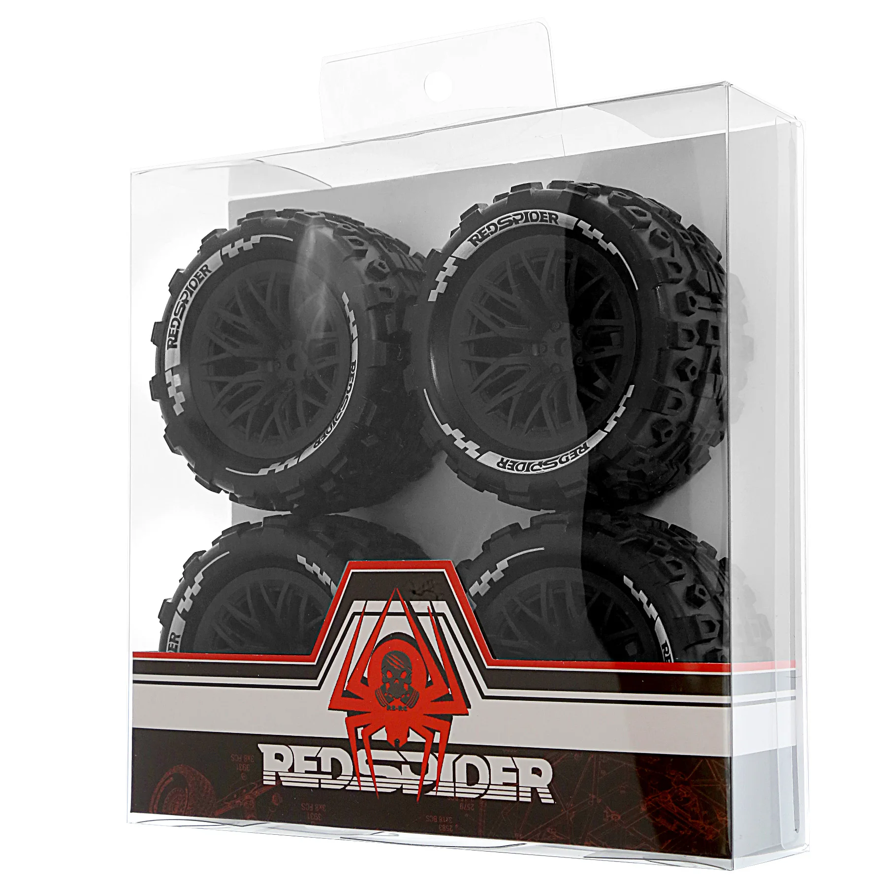 4-teilige Reifen für ARRMA 1/18 2S TYPHON GROM ARA2106 Little Typhoon Thunder God Wheel Rock Tire W215 Upgrade Off-Road RC-Autos