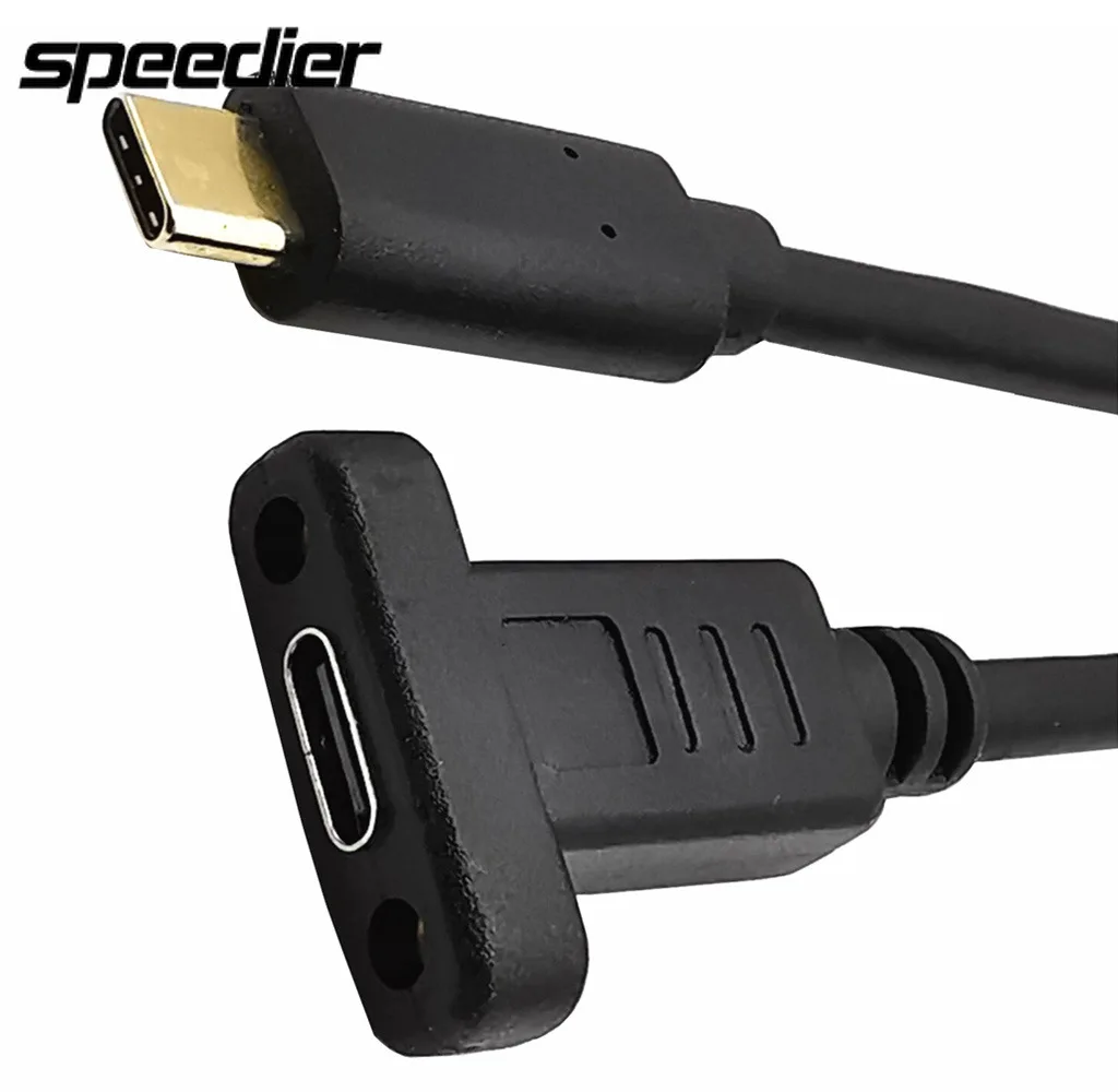 Высокоскоростной USB 3. 0 Type-C штекер-гнездо Удлинительный кабель с позолоченными отверстиями для винтов 16 + 1 кабель 10 Гбит/с