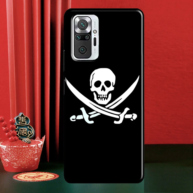 Pirate Skull Cross Bones For Xiaomi Redmi 10 9 9A 9C 9T Case For Redmi Note 10 Pro 8 9 9S 10S Note 11 Pro Coque