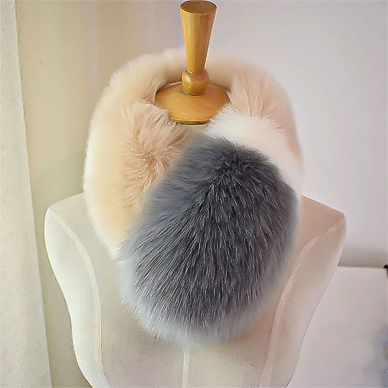 

Imitation Fox Fur Shawl Scarf for Women Winter Detachable Neck Warmer Wrap Scarves Female Thick Warm Plush Collar Scarf