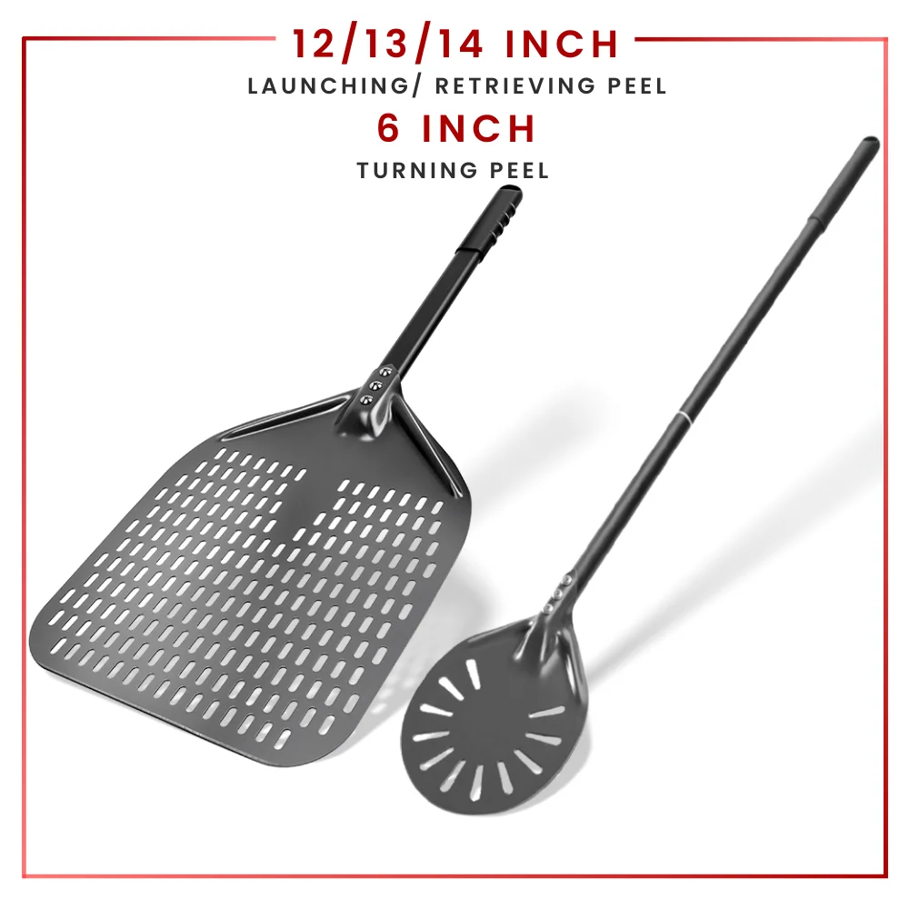 

6&12 13 14 Inch Pizza Set Perforated Shovel Paddle Pizza Oven Turning Peel Hard Anodized Pizza Baking Kitchen Tool Spatula