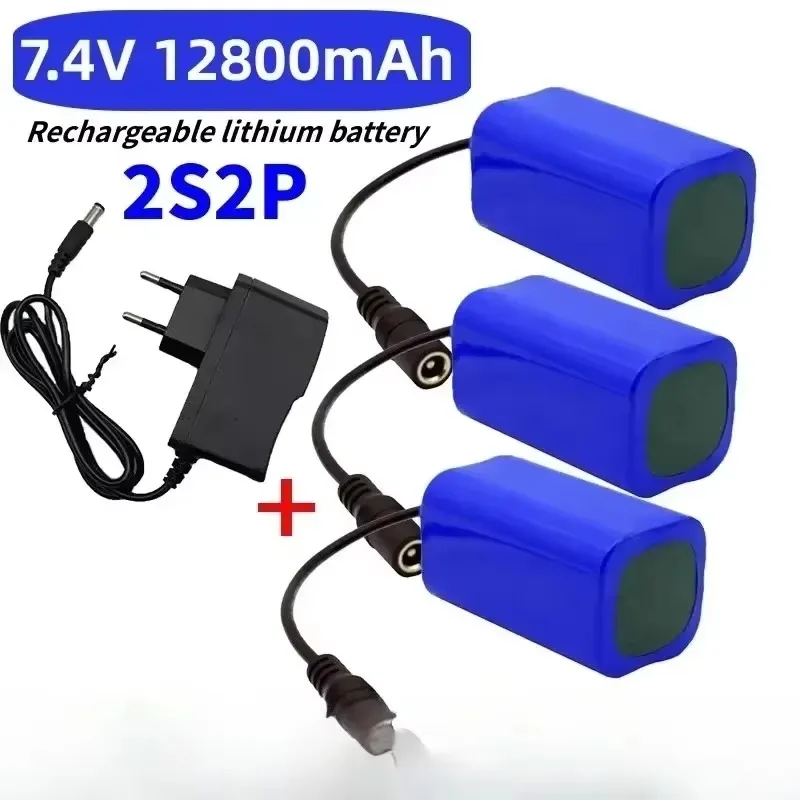 7.4V 12800mAh Lithium Ion Battery for T188 T888 Remote Control Fish Finder Fishing Bait Boat Spare Parts RC Toys Accessories