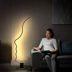 Inch RGB Creative Face Shape Floor Lamp, Stepless Dimming Reading Lamp with Remote Control, Standing Lamp for Hotel Lobby Stand
