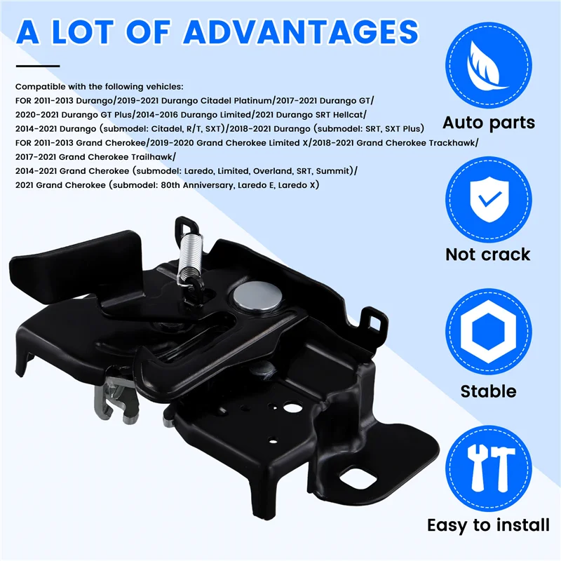 

Car Hood Latch Lock 4589701AB For Dodge Durango Jeep Grand Cherokee WK 2022-ABQF