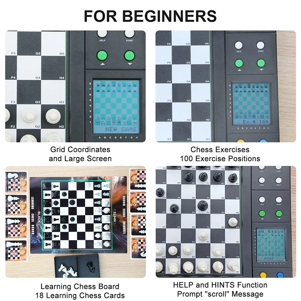 Electronic Chess Game Magnetic Chess Piece Sensory Board LCD Screen Novice Learning Intelligent AI Against Single-player Chess