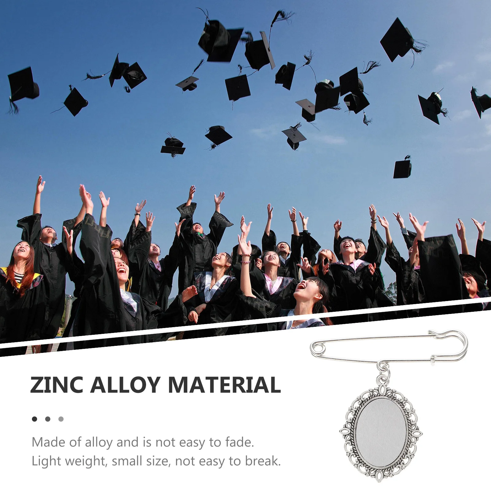 4Pcs Graduation Brooch Pin Metal Lapel Pin DIY Creation Photos Insertion Suitable for Many Occasions Graduation Season Wedding