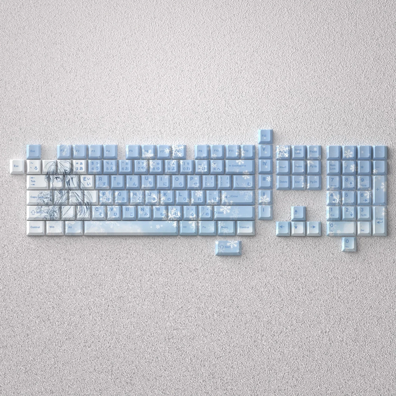 

74 клавиши Yukinoshita Yukino Keycap Cherry Profile, милый аниме Keycap DYE-SUB PBT Keycap для механической клавиатуры MX 60/61/68