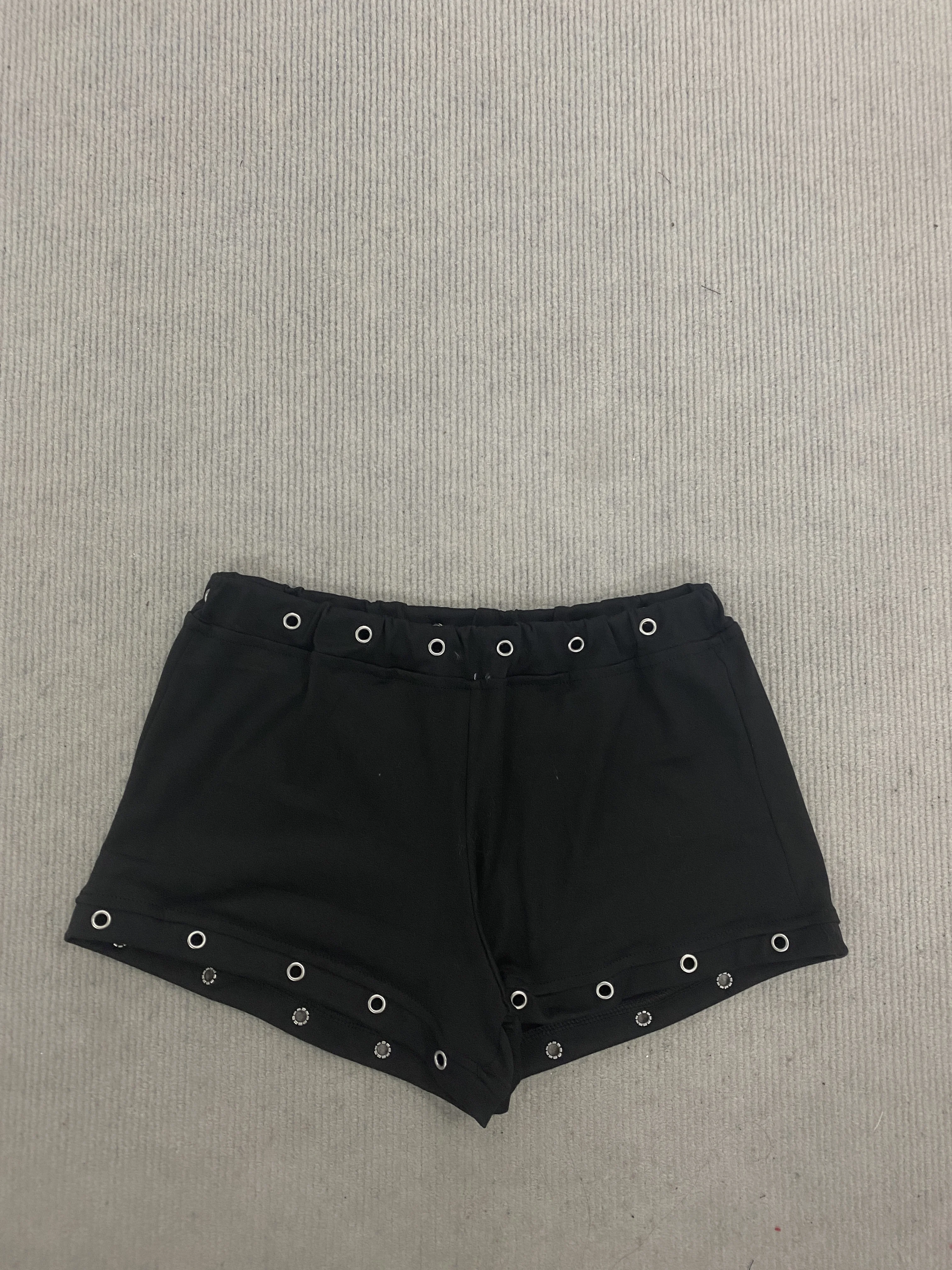 Black Rivet Decorative Shorts Personalized Trendy Slim-Fit Street Style Fashion All-Match Hot Pants for Hot Girls