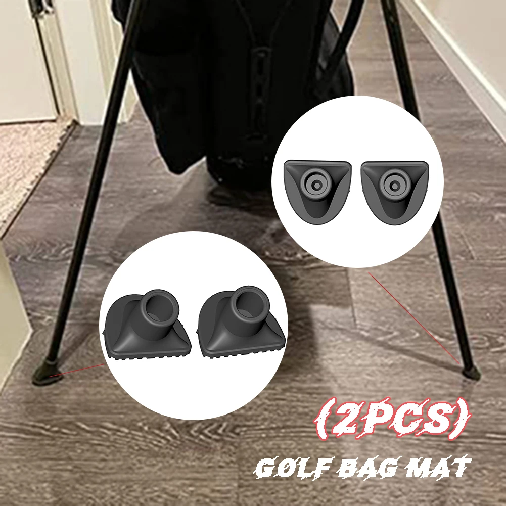 2PCS Portable Golfs Bag Feet Replace Mat Wear-Resistance TPE Necessary Universal Golfs Bag Accessories for Outdoor Training