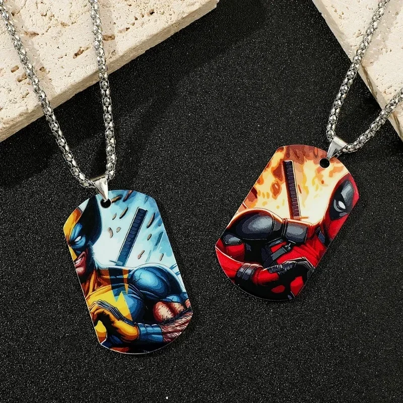 Disney Movie Deadpool e Wolverine collana Set Best Friends collana con ciondolo in acciaio inossidabile Cosplay regalo di compleanno per bambini