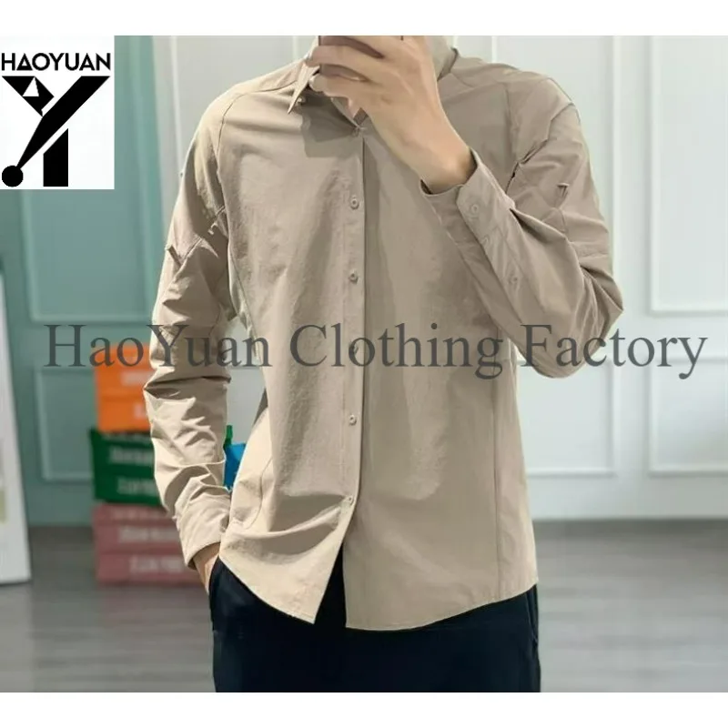 Men's Home Jacket Quick Drying Elastic Breathable Outdoor Cycling Training Fitness Hiking Running Men's Long Sleeved Shirt