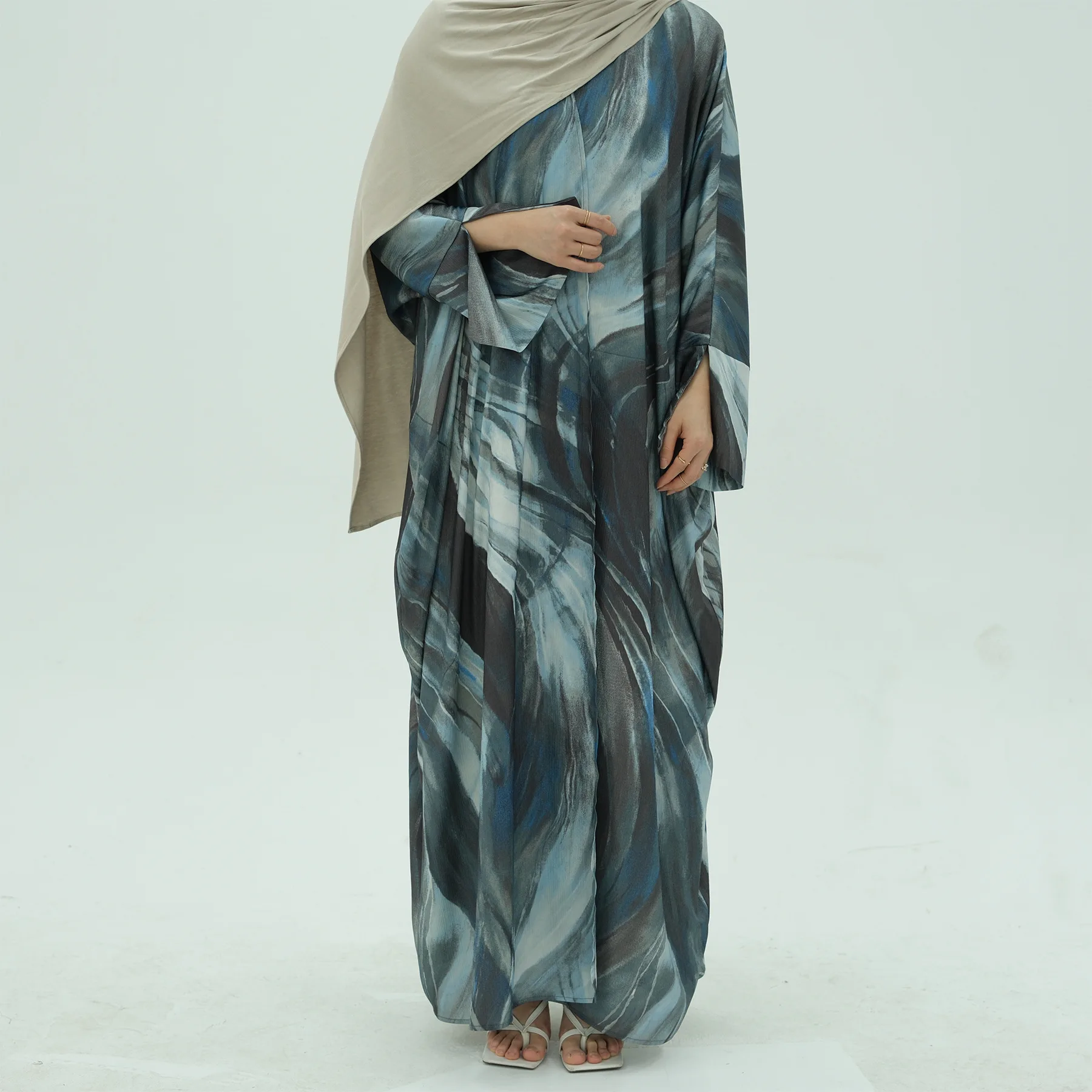 Print Open Abaya Cardigan Muslim Party Dress for Women Ramadan Eid Kaftan Abayas Arabic Robe Dubai Islam Vestidos Jalabiya 2025