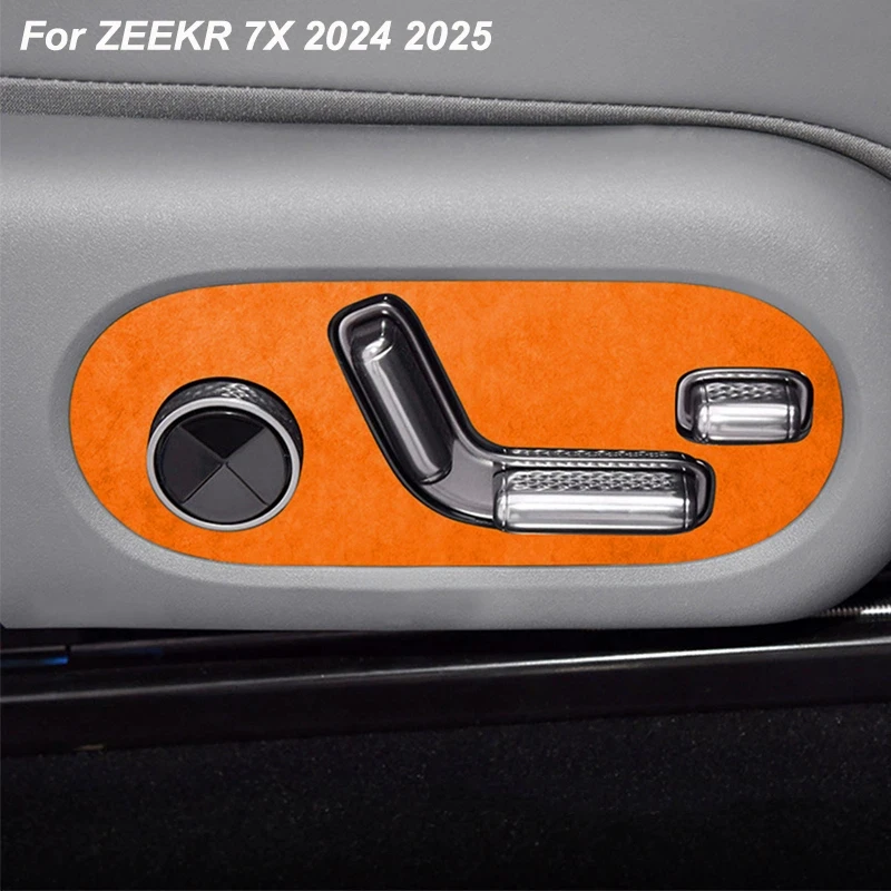 For ZEEKR 7X 2025 2026 Car Seat Adjustment Panel Suede Protective Sticker Interior Accessories