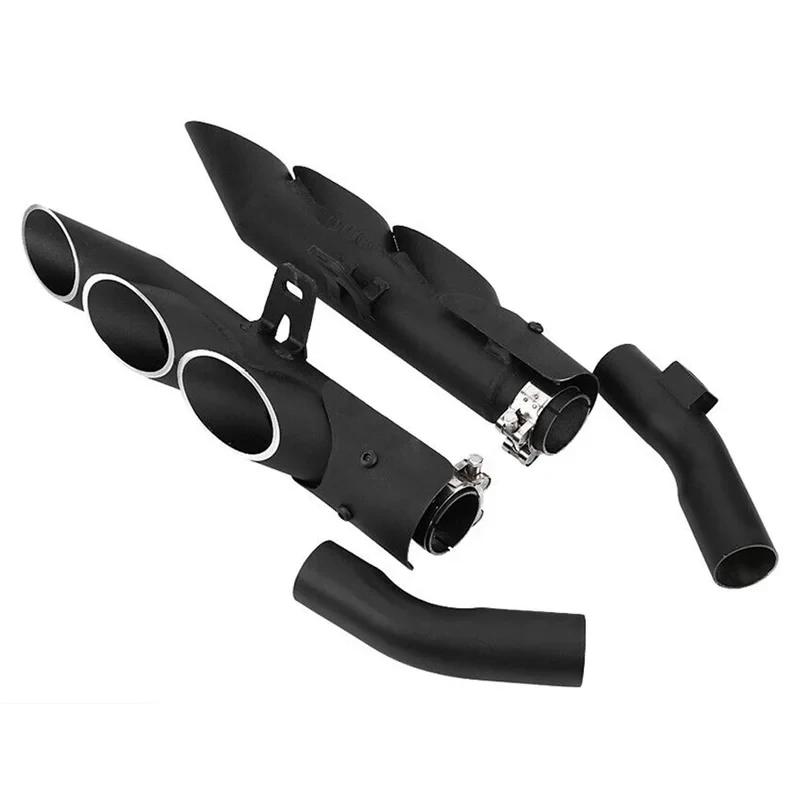 Wholesale Black Stainless Steel Middle & Tail Exhaust Pipe Kit Modified Upgrade Parts For Large Displacement Sport Motorcycle 20
