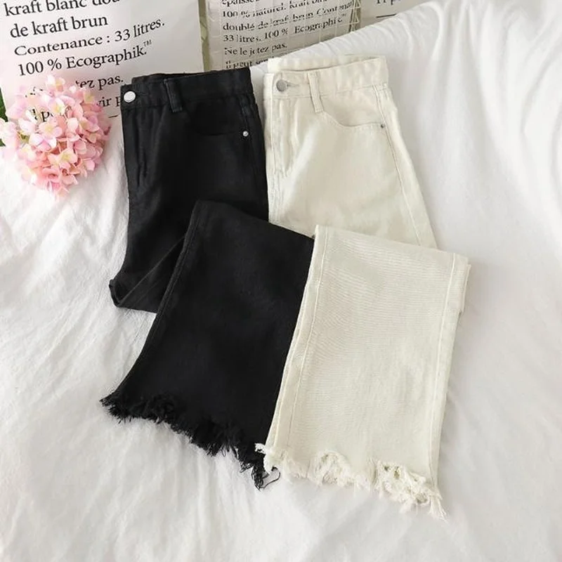 Jeans Dames Herfst Koreaanse versie Hoge taille Chic Student Trendy Rechte enkellange broek Eenvoudige all-match Vrije tijd 2021