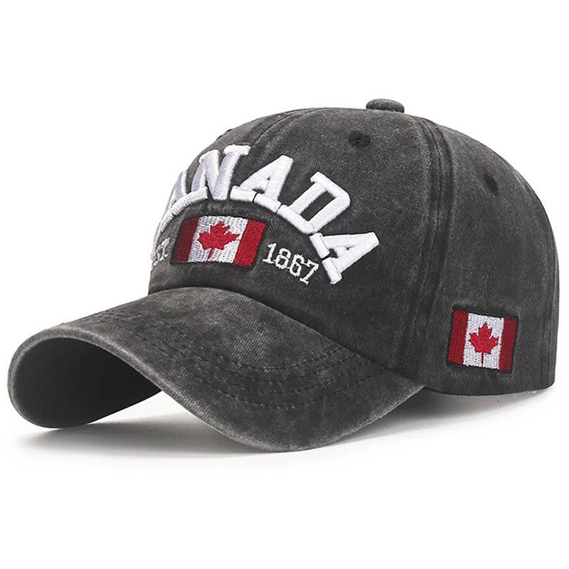 I love canada New Washed Cotton Baseball Cap Snapback Hat For Men Women Dad Hat Embroidery Casual hats Casquette Hip Hop Caps