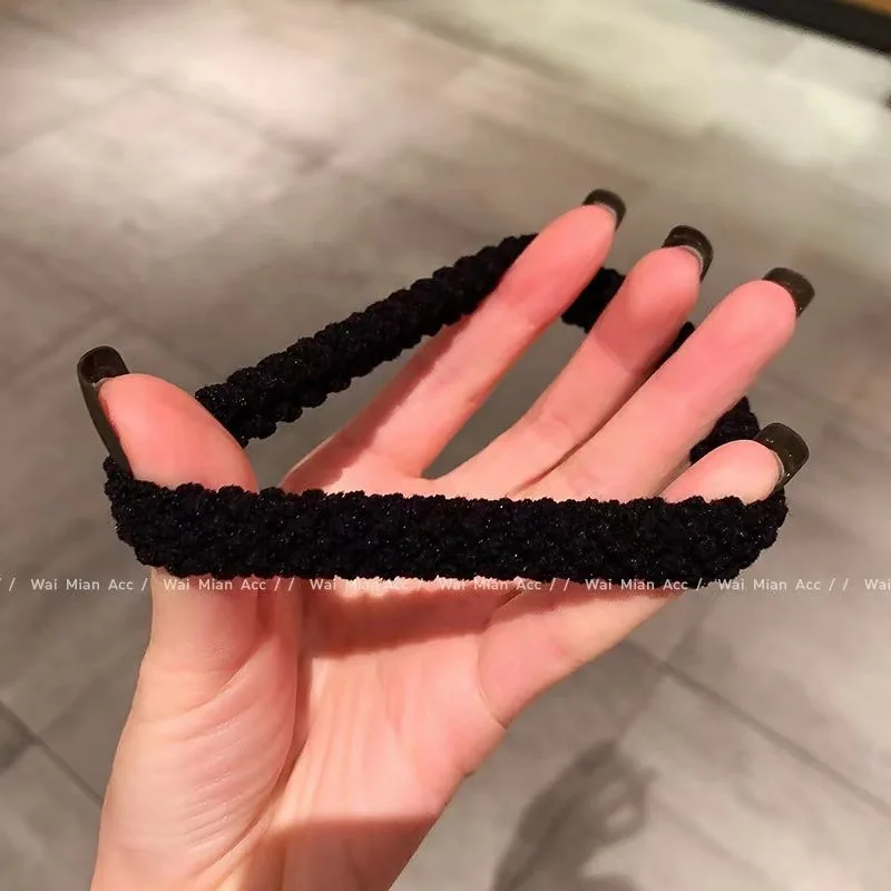 5/10 مزيج الألوان مرونة عالية سميكة متعددة الاستخدامات ربطات شعر بسيطة، صديقة للشعر (لون عشوائي) ربطات شعر حبل للشعر