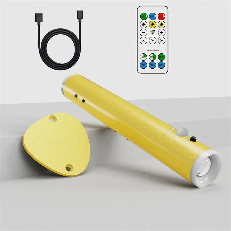 Human induction remote control wireless wall lamp USB rechargeable Megnetic wall sconces light with up & down lighting