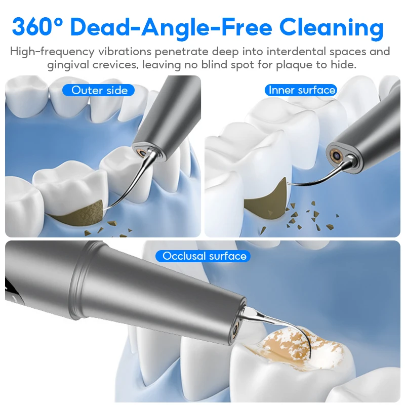 MeeGoo M1Pro Visual Ultrasonic Teeth Cleaner, 39000Hz Vibration, IPX6 Waterproof, 5 Cleaning Modes, APP Connected, Type-C Chargi view 5