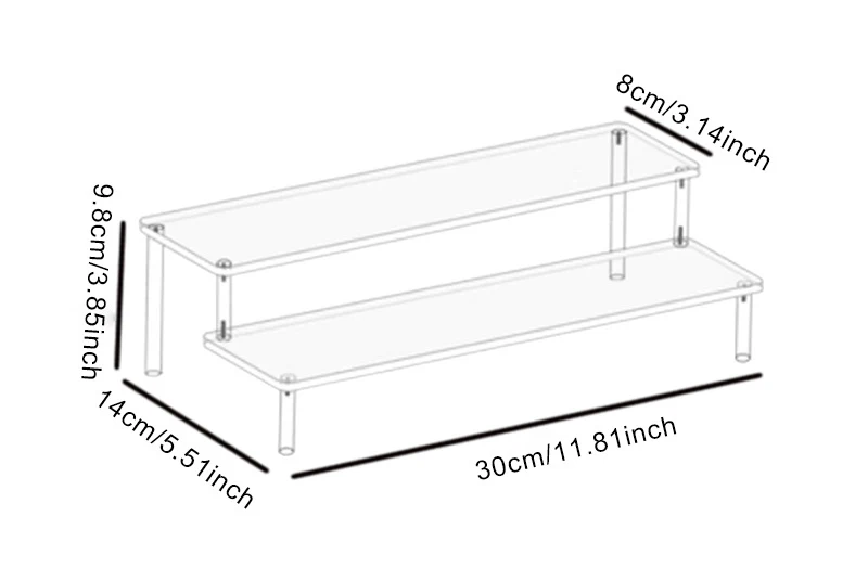 1-4 Tier Acryl Display Stand Duurzaam Display Rack Voor Cupcake Parfum Pop Transparante Trapeziumvormige Blind Box Opslag Plank