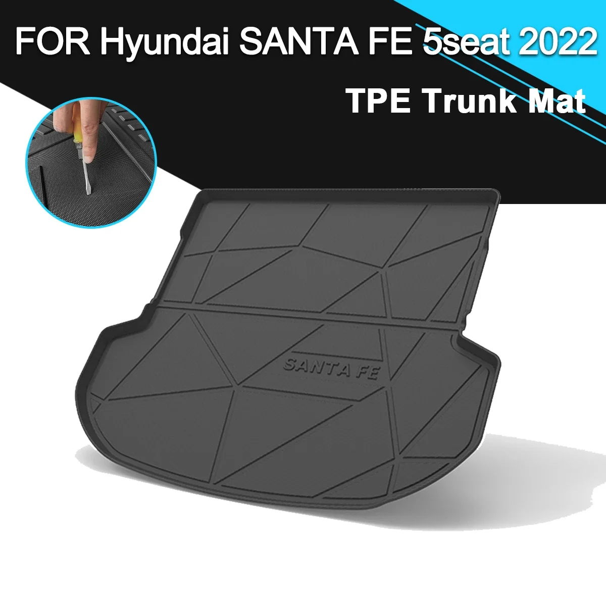 Trunk Mat  TPE FOR Hyundai SANTA FE 5seat 2022  Car Waterproof Non-Slip Rubber Cargo Liner Accessories