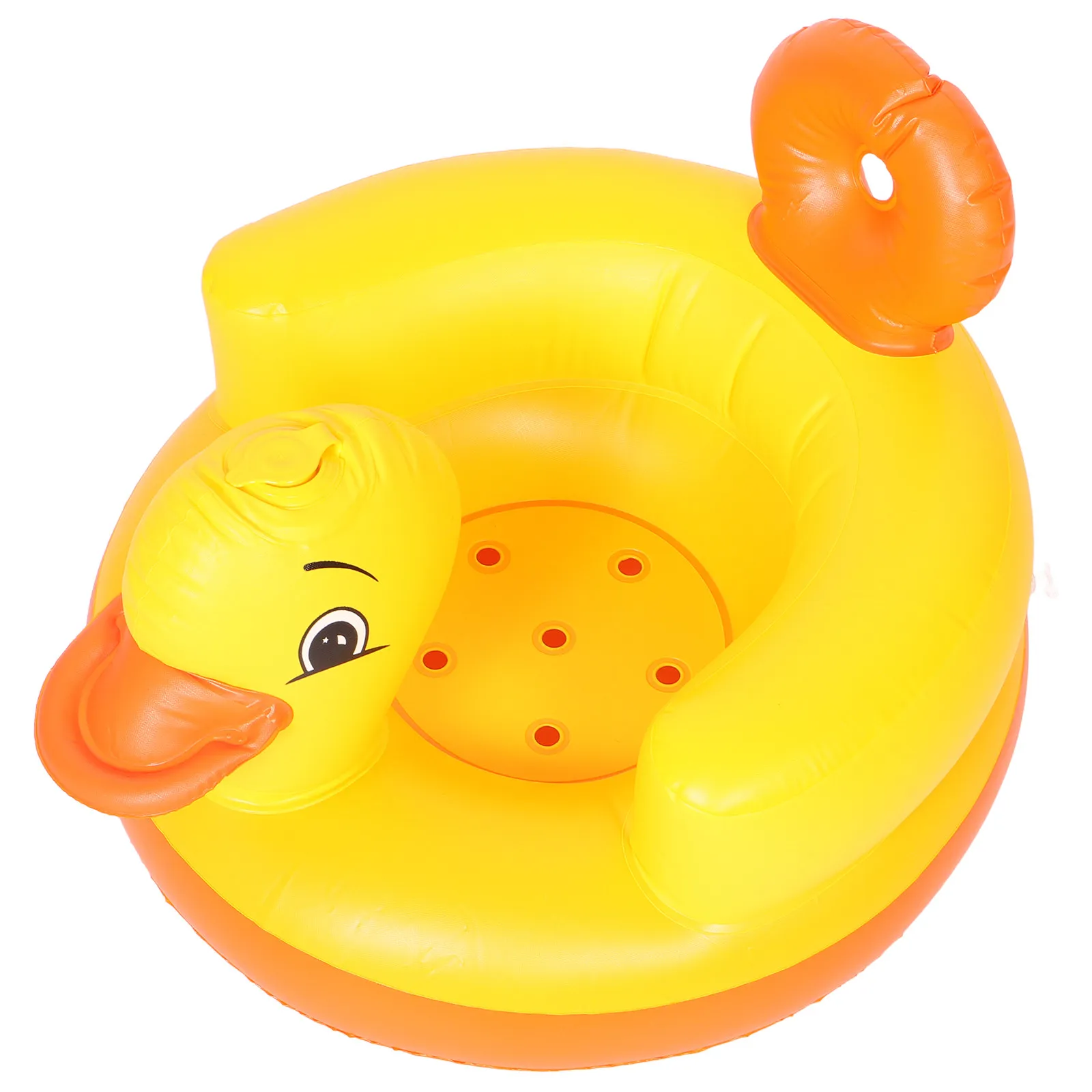 

Inflatable Baby Seat Yellow Duck Shape Portable Thickened Infant Sitting Chair for Dining Play Floor Use Safe Support Comfort