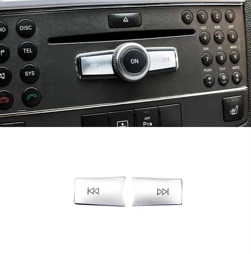 Car Sticker Console Multimedia Volume Button Cover Decoration Trim For Mercedes Benz W204 C Class 2007-2014 Interior Accessories