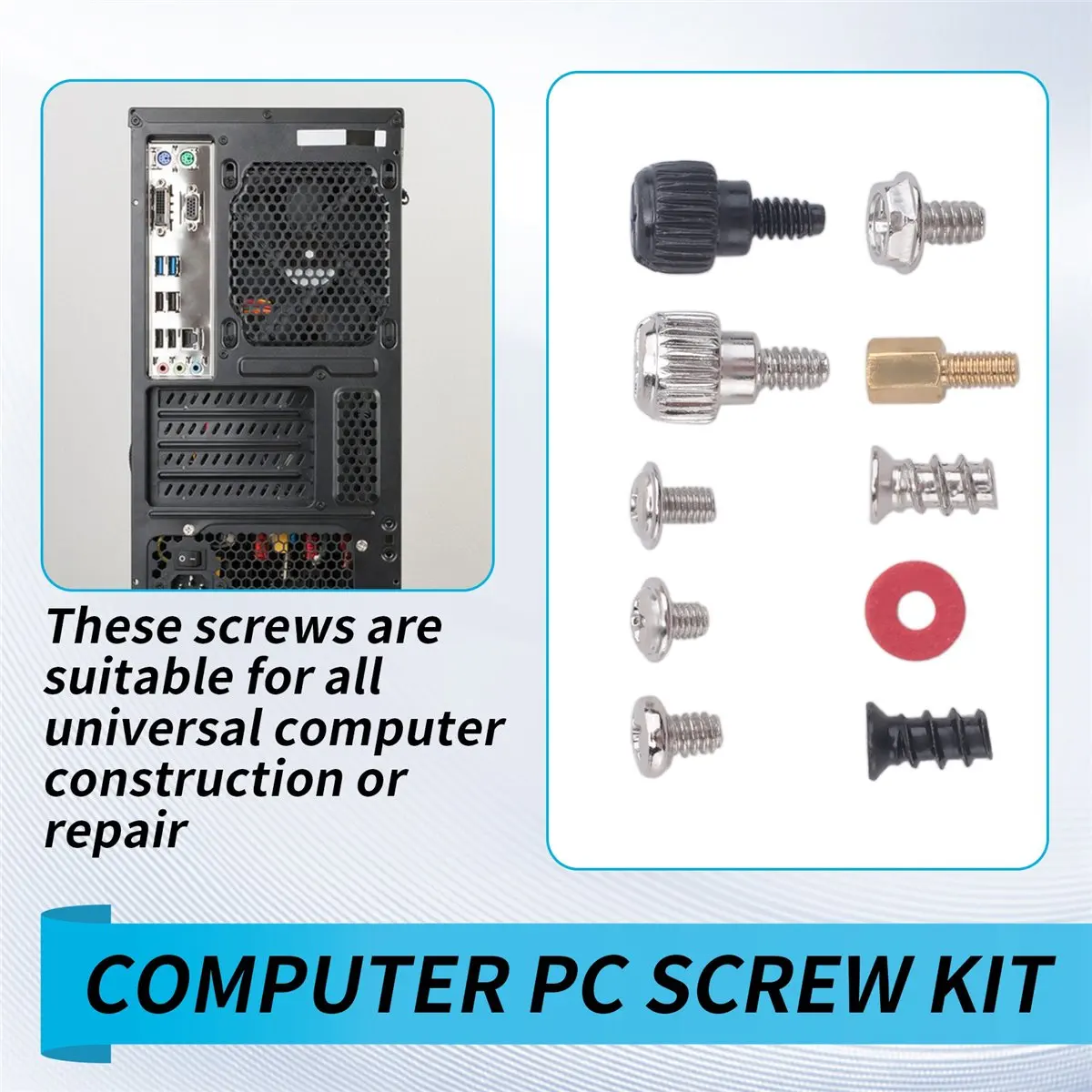 Persevering- 280PCS Computer Screw Standoffs Set Kit M3 M3.5 M5 Screw for Hard Drive Computer Case Motherboard Fan Power Image