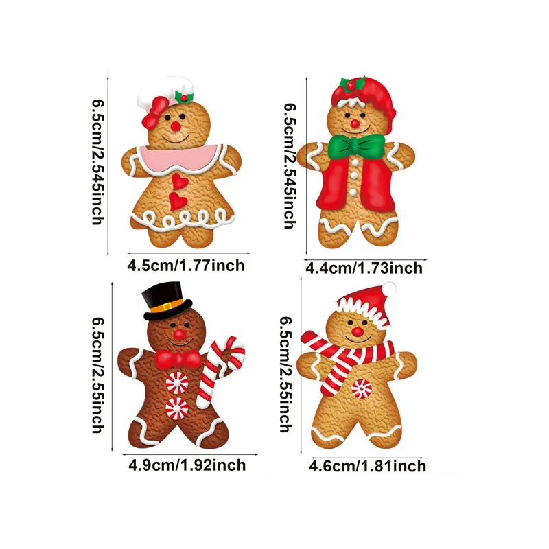 12pcs Christmas Wooden Gingerbread Man Ornaments For Xmas Tree Hanging Pendant Christmas Decoration for Home New Year Navidad