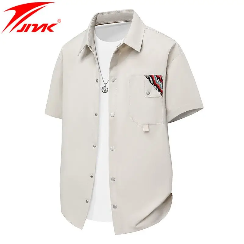 Short-sleeved shirt 2025 new men's summer thin loose plus fat plus tooling half-sleeved men