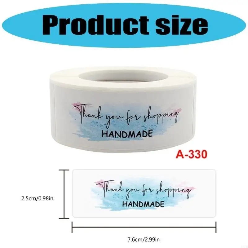 120 pcs/roll terima kasih label perekat gulungan stiker untuk penyegelan amplop pembungkus hadiah dan dekorasi kue