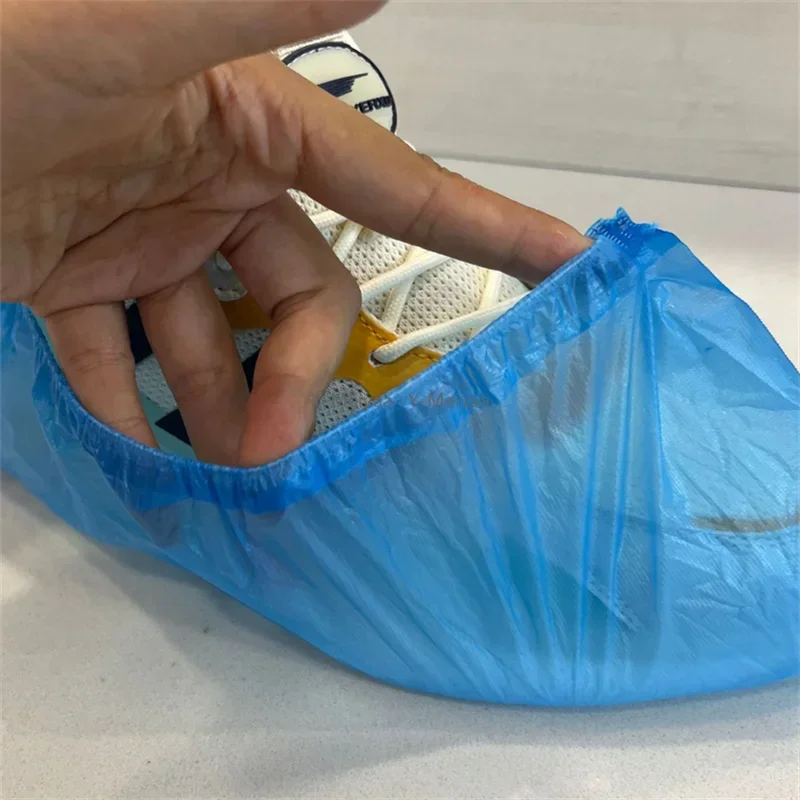 100-600PCS Disposable Shoe Cover PE Waterproof Shoe Cover Non-slip Foot Cover Indoor For Construction Workplace Carpet