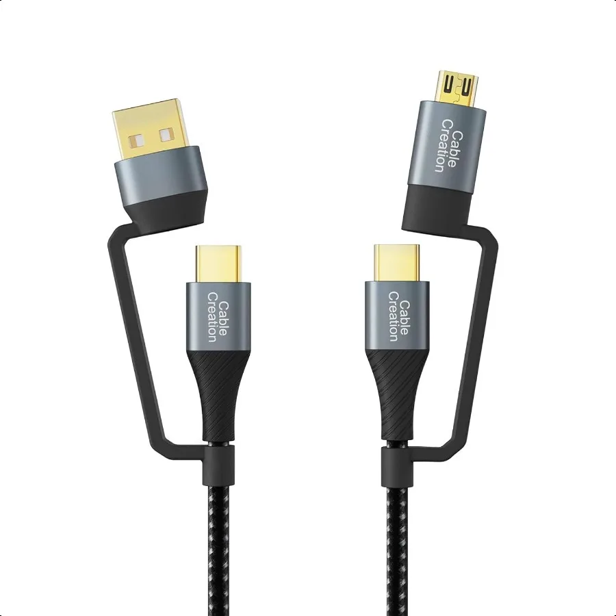 

USB C Charger Cable 6.6FT 4 in 1 Multi USB C to USB C Fast Charging Cable PD 3A Micro USB Type C 480Mpbs Data Transfer Works fo