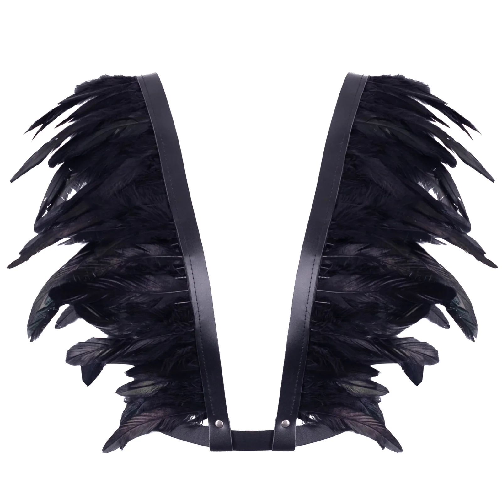 Selendang Korset Wanita dengan Bulu dan Kulit untuk Pesta Klub Malam dan Pertunjukan, Pakaian dan Aksesoris