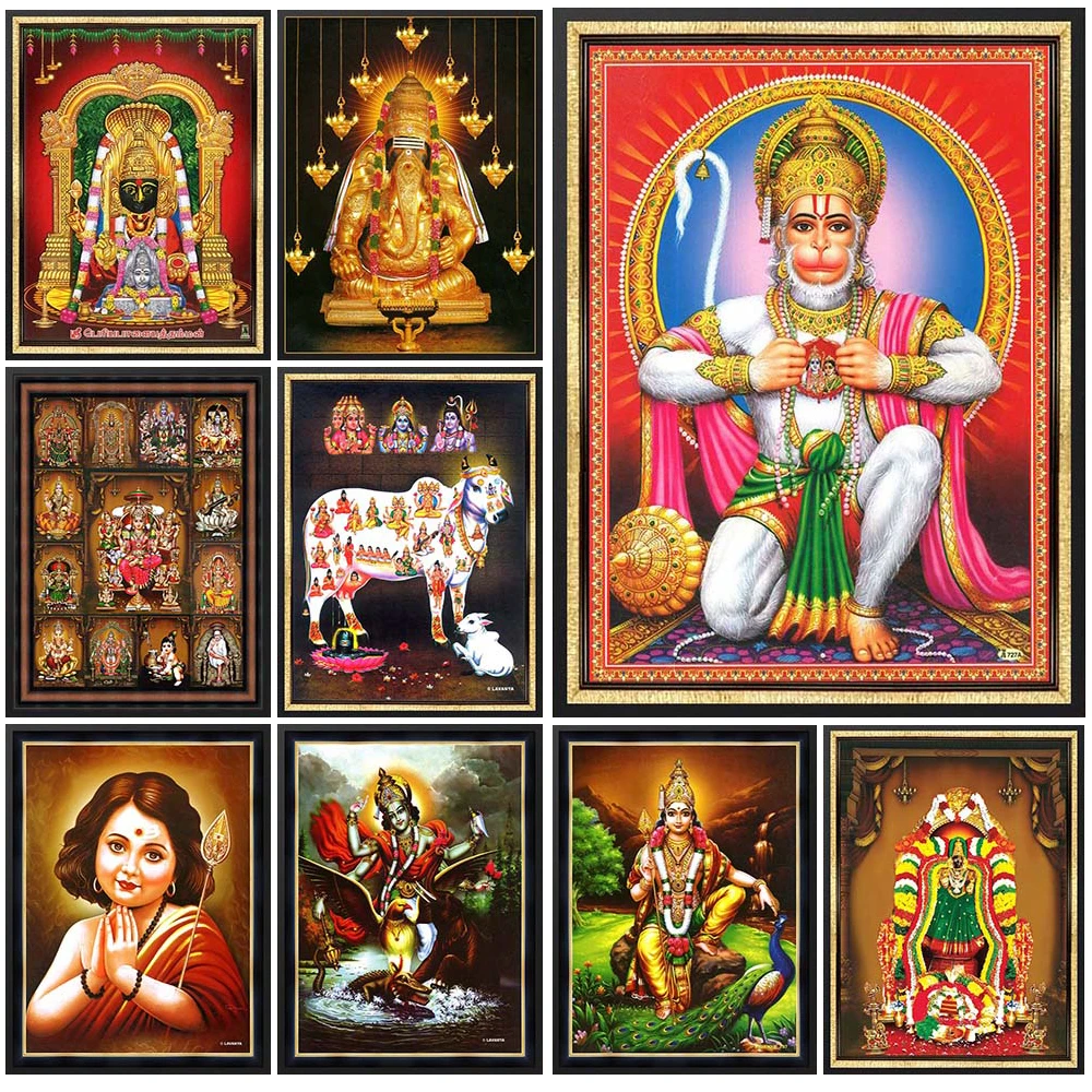 

Pawanputra Hanuman Religious Hindu Deities Meditation Wall Pictures For Living Room Poster Wall Art Canvas Painting Unframed
