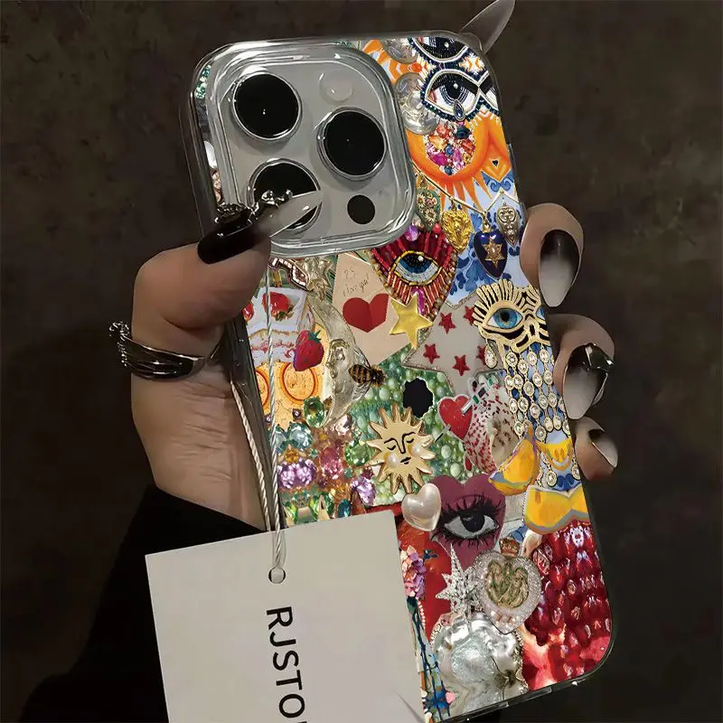 Abstract Succubus Phone Cases for iPhone 16 Pro Max Case 13 12 11 14 15 Pro XR XSMax 7 8 Plus Senior Feather Gauze Bumper Cover