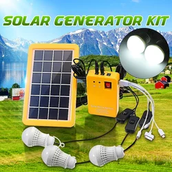 3/2Bulbs Solar Panel Camping Outdoor Lighting Kit Home DC System 4 in 1 as Emergency and Mobile Phone Charger for Garden Night