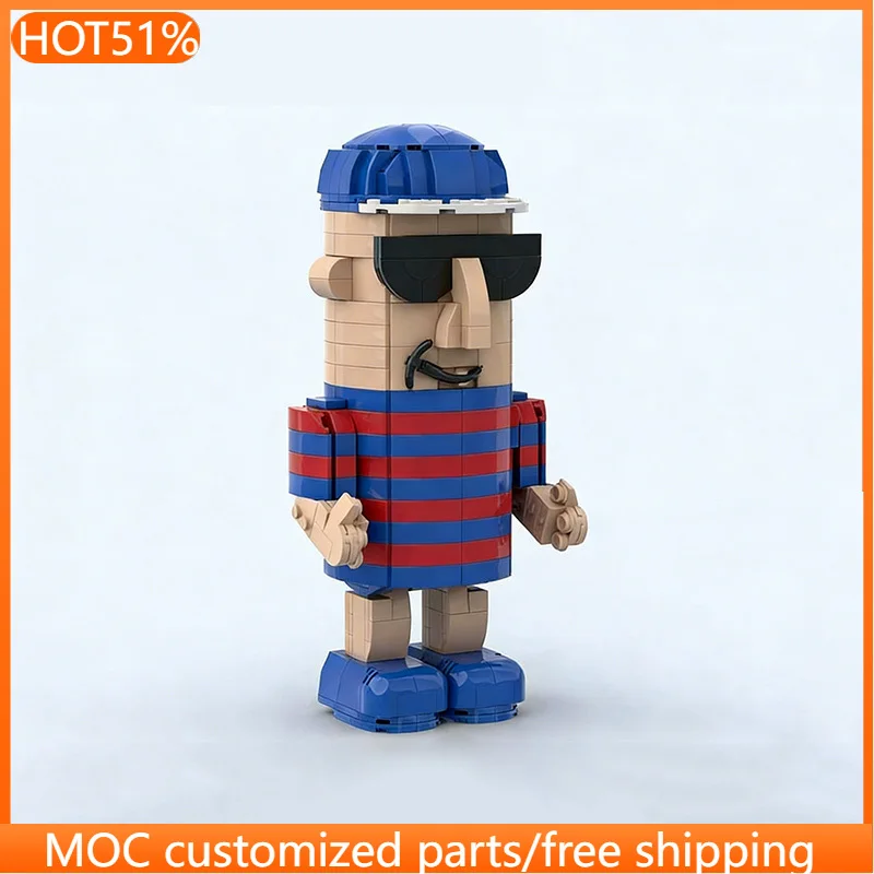 735 PCS 브릭헤즈 스타일 소시지 모양 미니피규어 MOC 맞춤형 모듈식 빌딩 블록 브릭 디자인 DIY 소년 장난감 생일 선물