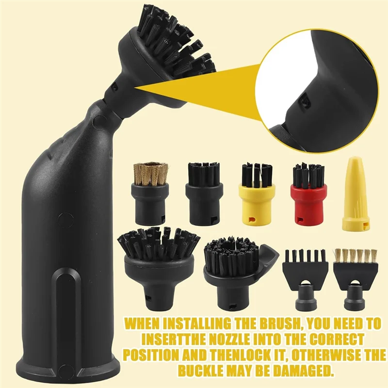 【قسيمة!】ملحقات منظف البخار لكارشر SC1 SC2 SC3 SC4 SC5- فرشاة مستديرة، فوهة كبيرة، مجموعة فرش مشتركة #5