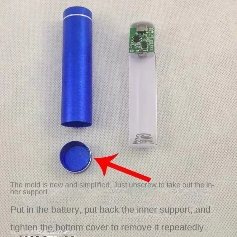 واحد سبائك الألومنيوم أسطواني لتقوم بها بنفسك لحام خالية موبايل إمدادات الطاقة التعشيش 18650 بطارية حالة بنك طاقة صغير قذيفة