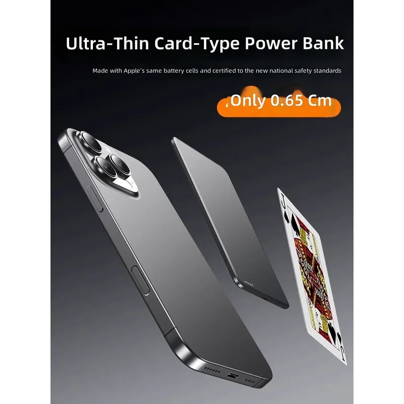 For Apple iPhone 17 Android Ultra Thin 0.65cm Magnetic Wireless Power Bank Portable Super Fast Charging Mobile