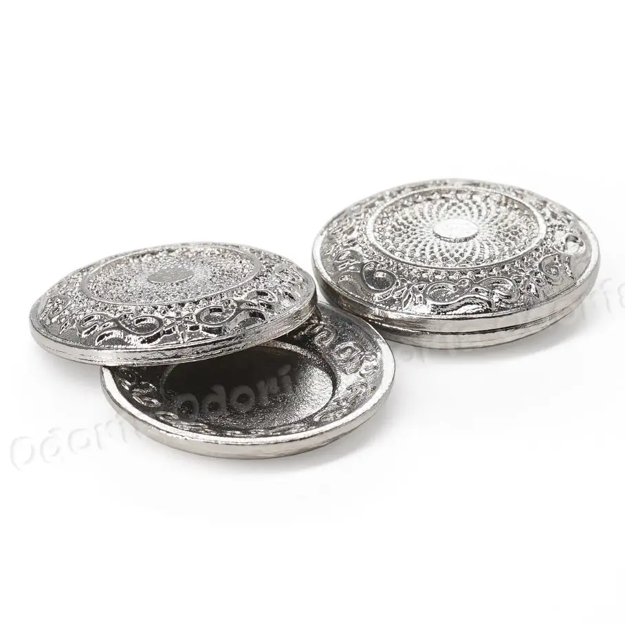 Odoria 1:12 Miniature 2PCS Silver Plate Fancy Pewter Dishes Tray & Lid Tableware Cutlery Kitchen Set Dollhouse Accessories Decor