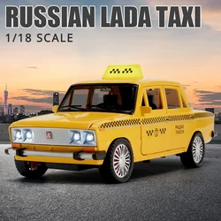 1:18 Russian LADA TAXI High Simulation Alloy Model Car Toy Diecasts Metal Casting Sound Light Car Toys For Children Gift