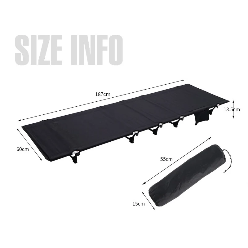 سرير تخييم فردي، سرير قابل للطي محمول للاستخدام الخارجي، سرير نوم مريح للتخييم للبالغين والأطفال، السفر، RV