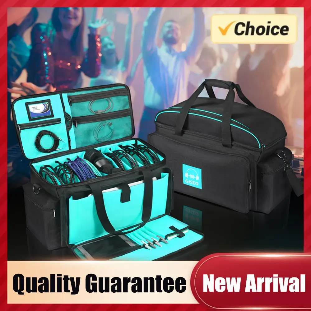

DJ Bag with 4 Detachable Dividers Travel Musicians Gig Bag DJ Performance Carrying Bag for DJ Gear Music Equipment & Accessories