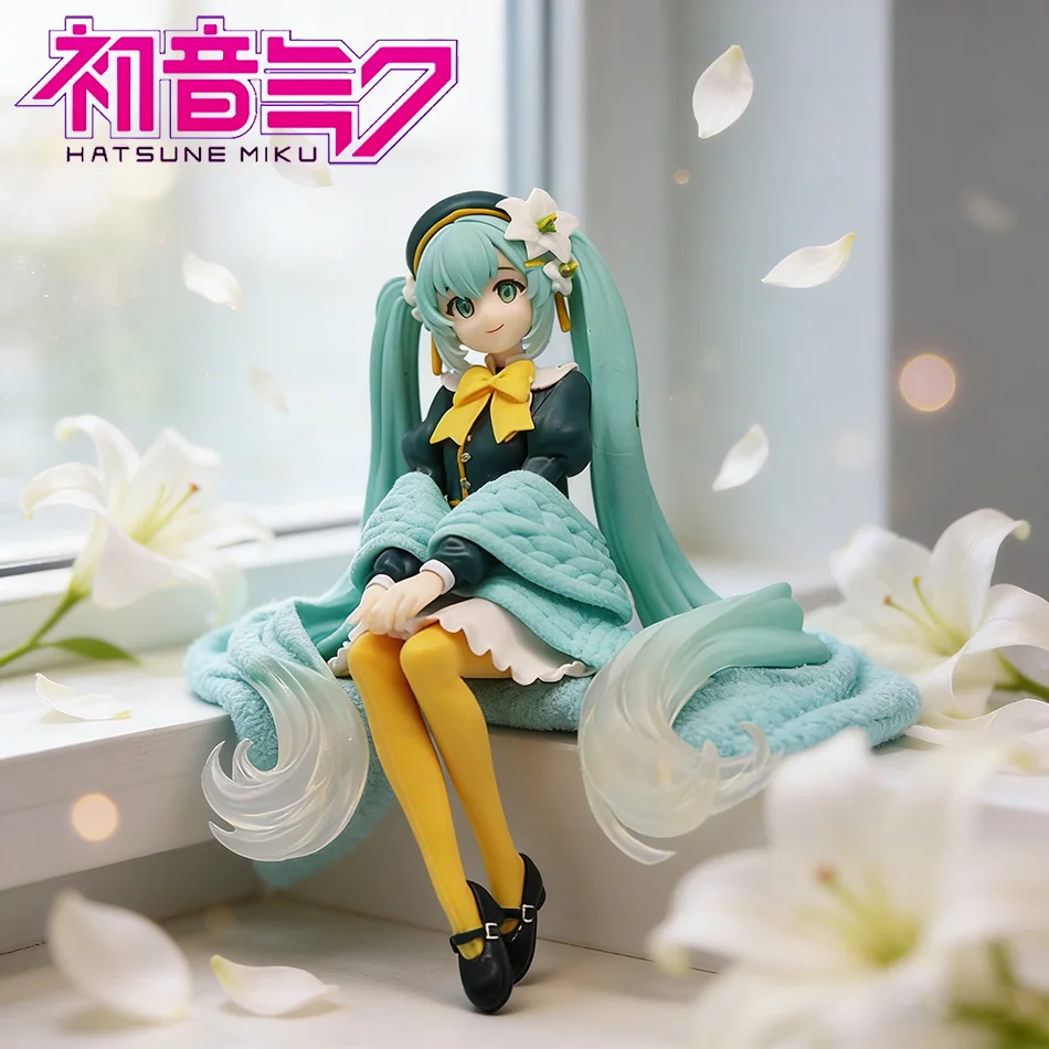 

In Stock Anime Merch Hatsune Miku 15cm Noodle Stopper Action Figure Flower Fairy Lily Ver. Figure PVC Model Decorations Gift