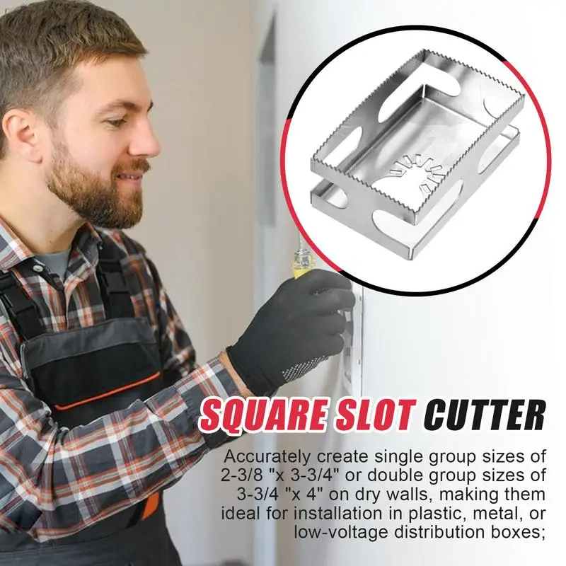Taglierina per scatole elettriche Utensili per taglierine per cartongesso resistenti Strumento per scanalature quadrate Strumento oscillante stabile Taglierina per scatole di prese per cartongesso