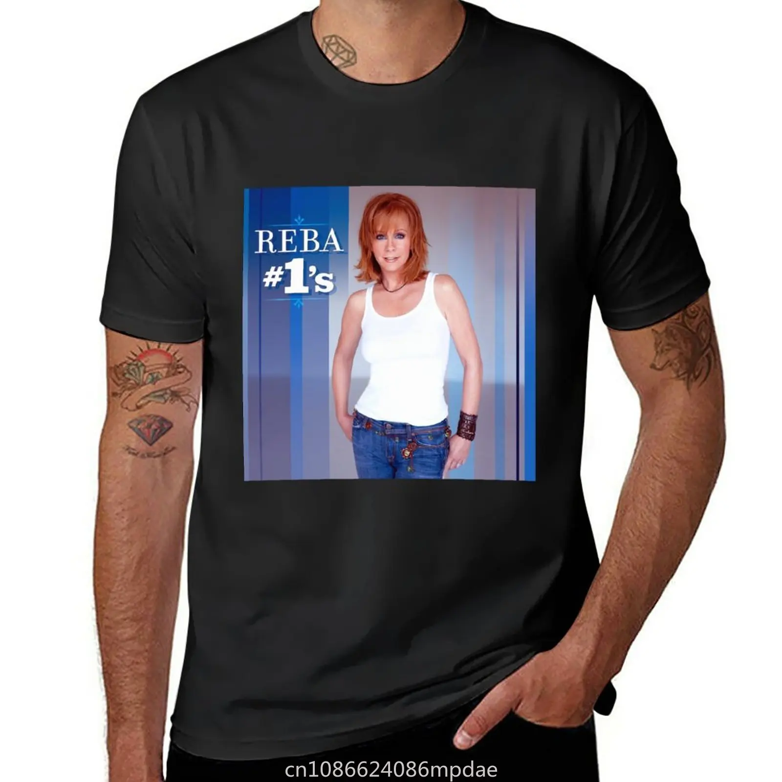 #1s Reba McEntire T-Shirt hippie clothes kawaii clothes Blouse heavy weight t shirts for men