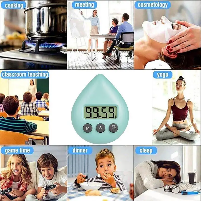 Timer For Kids Waterproof Small Timers Digital Suction Cup Compact Timing Device With LCD Display For Kitchen Cooking Showering