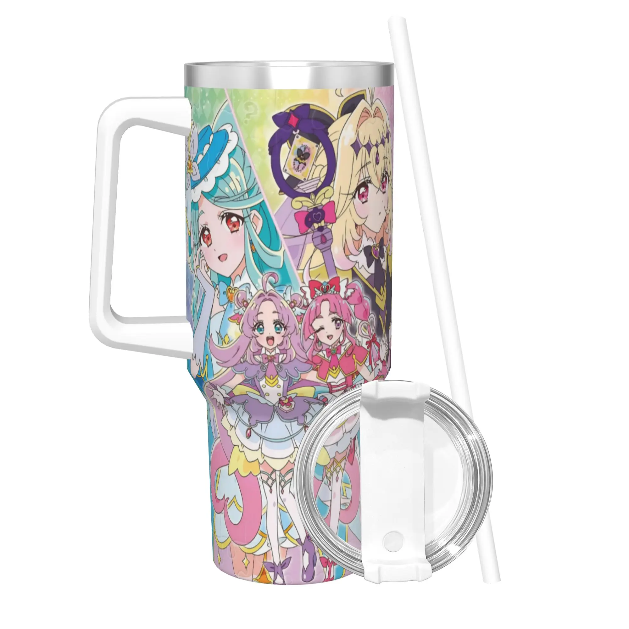 Soaring Sky Pretty Cure Tumbler 40oz Stainless Steel Double Wall Vacuum Insulated  Cup With Straw